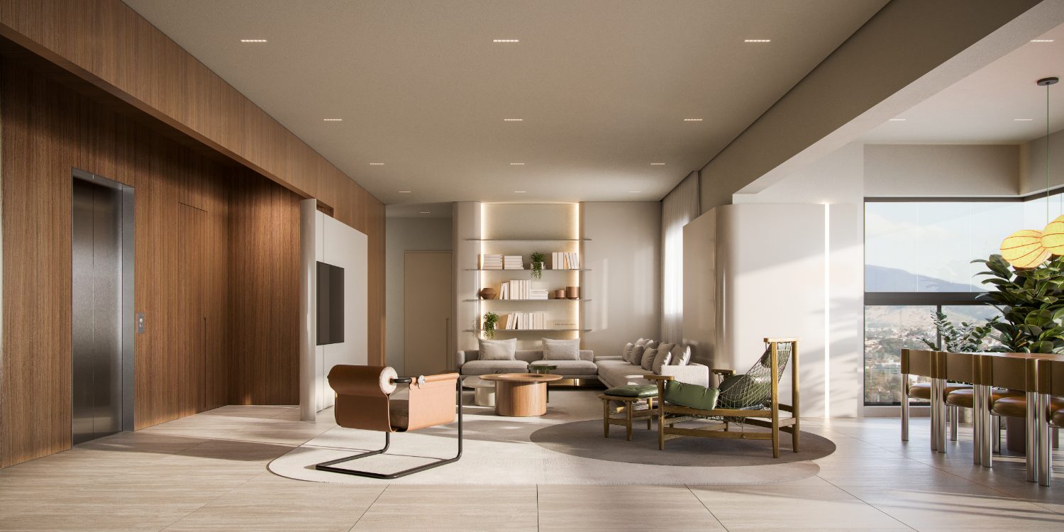 Living ampliado e integrado de apartamento do Auten Jundiaí