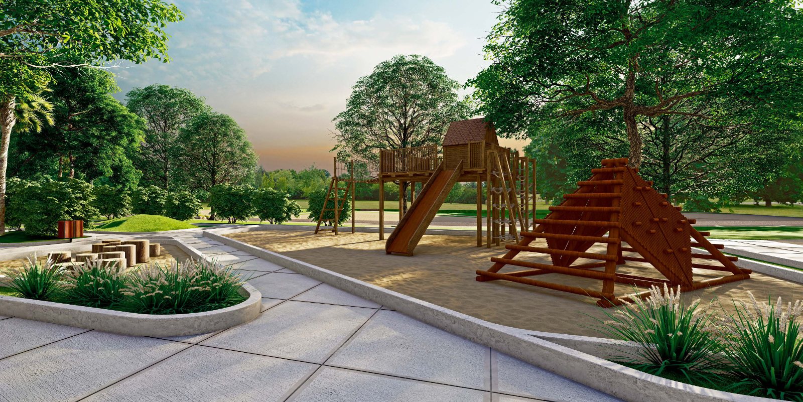 Perspectiva ilustrada do playground