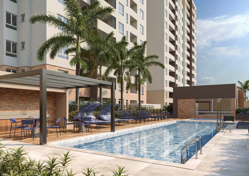 Piscina adulto e infantil do Maitá Residencial