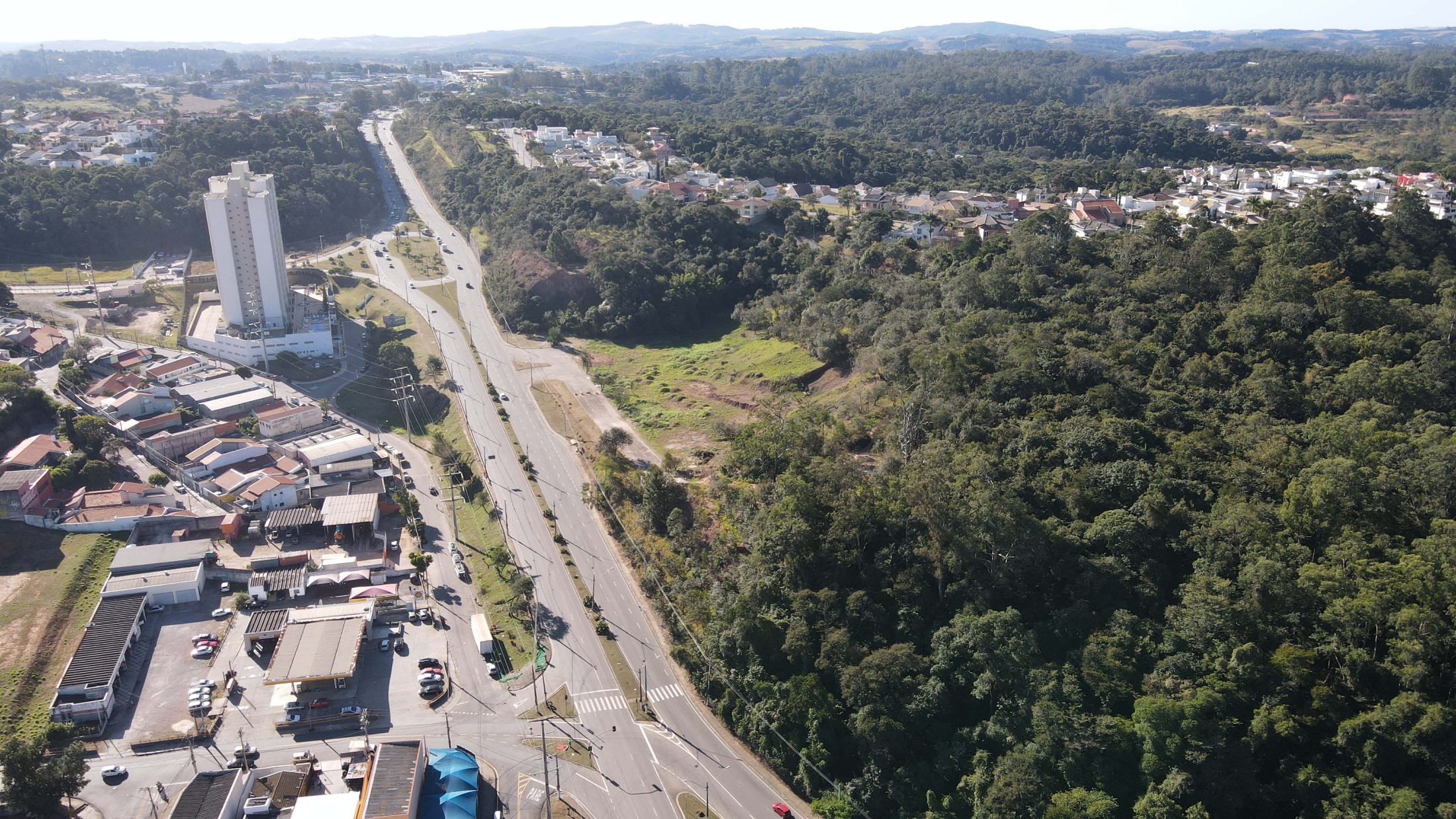 Foto aérea da região do Odeon em Jundiaí