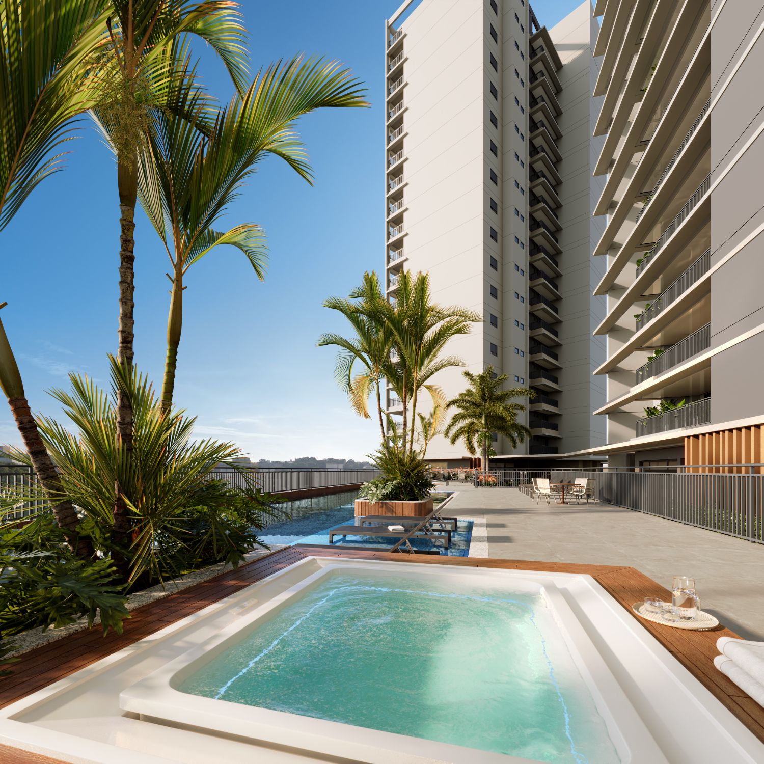 Perspectiva ilustrada do SPA com hidromassagem