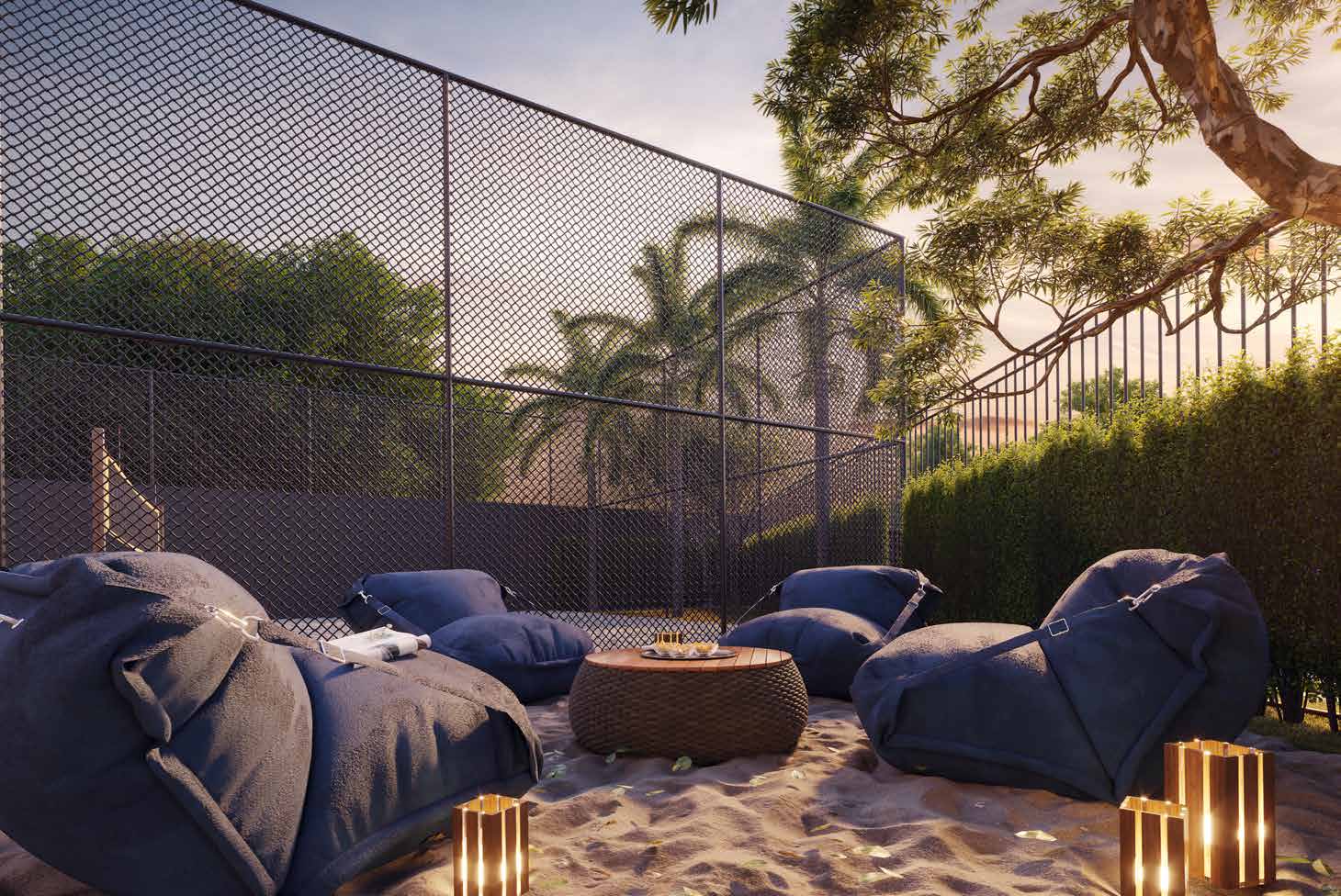Perspectiva ilustrada do beach lounge