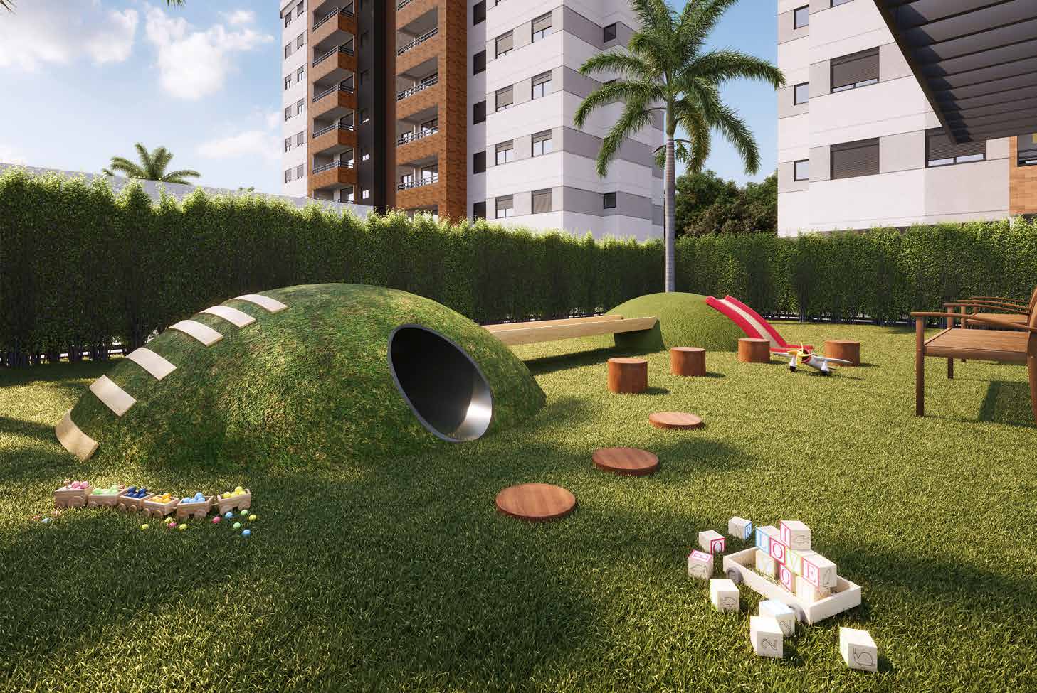 Perspectiva ilustrada do playground
